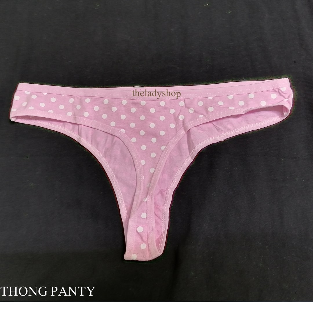Ladies Thong Cotton Panty - Pink In Pakistan